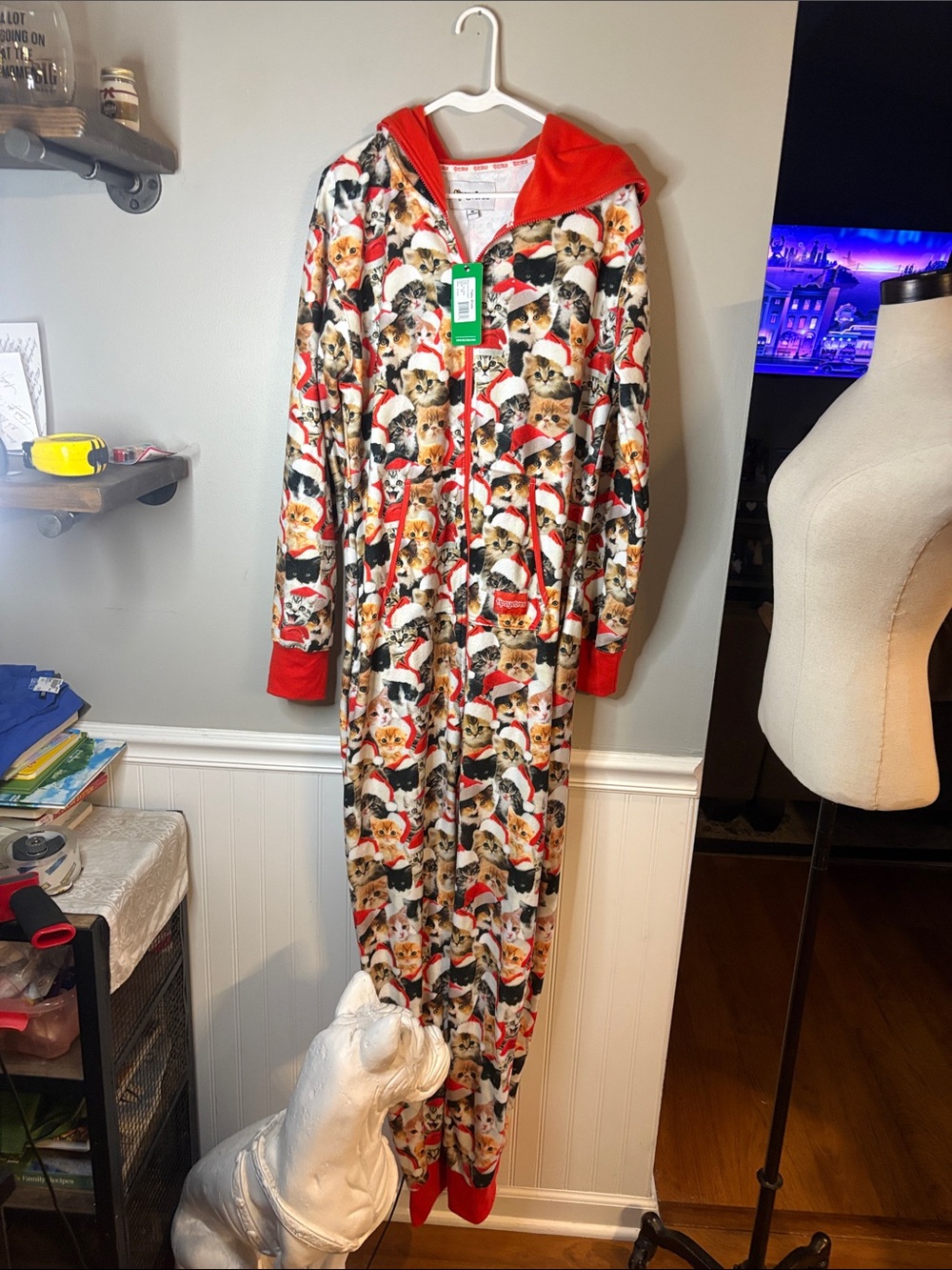 Tipsy Elves Red and Green Logo Holiday Onesie